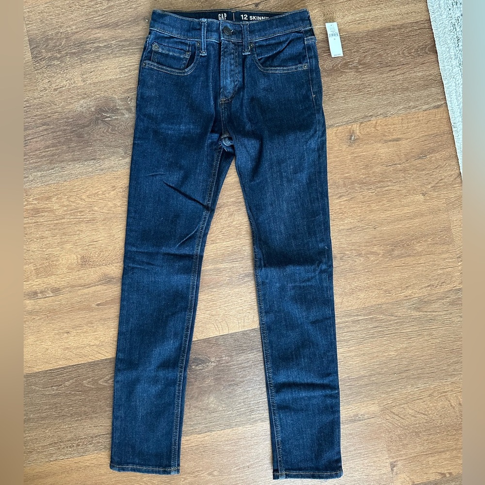 Boys NWT Gap Skinny Fit Size 12 Dark Blue Jeans